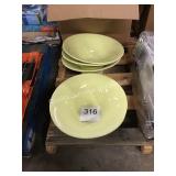1 LOT (6) YELLOW CRACKLE BOWLS