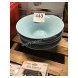 1 LOT (4) BLUE CRACKLE BOWLS