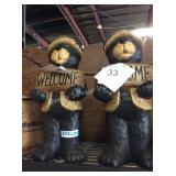 1 LOT 2 WELCOME BEAR STATUES