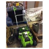 1 LOT GREENWORKS PUSH MOWER (BAG/BATTERY/CHARGER