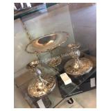 1 LOT VINTAGE BOWL & CANDLE HOLDERS (DISPLAY)