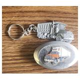 Yellow Trucking Belt Buckle and Keychain