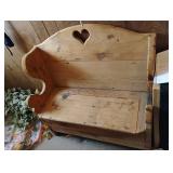 Small Wooden Bench and contents - Boots Hats