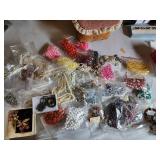 Basket full of Costume Jewelry Necklaces
