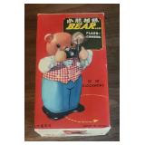 Tin Wind-Up Picture Taking Bear in Box Works