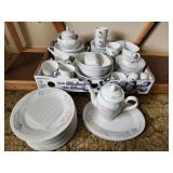 French Garden Porcelain China Dish Set