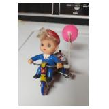 Tin Wind-Up Tricycle Flag Works