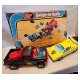 2 Plastic Tootsietoy Cars & Smash Up Derby Parts