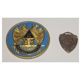 Masonic Medalion and Jr. O.U.A.M. Watch Fob 1915