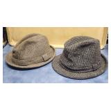 2 Vintage Tweed Hats Dobbs & Knox