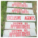 Vintage Wood Real Estate Signs Shown Appointment