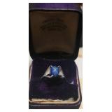 Vintage Sterling Star Sapphire Ring Sz 8 Linde