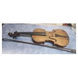 Old Violin and Bow as found Stradivari Copy 1716