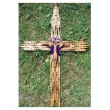 Large Cross Crucifix Clothes Pins Folk Art VTG