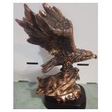 Eagle and Flag Statue Copper Colored Nice