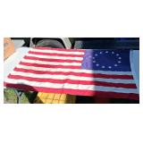 13 Star Sewn Cotton Flag Bulldog Approx 55 by 30"