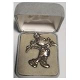Mickey Mouse 925 Sterling Silver Marcasite Pin