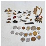Plane Pins Tokens Coins Mix