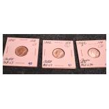 3 U.S. Mercury Silver Dimes 1941 1942 MS63