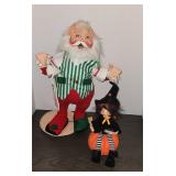 Annalee Dolls Santa & Witch Have Wear