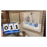 Framed Watercolor Picture and Additional Frame