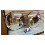 Pair of Mounted Circular Mirrors
