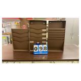 Lot of 3 Brown Metal File/Paper Holders