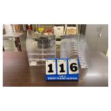 Lot of 2 Clear Plastic Organizers
