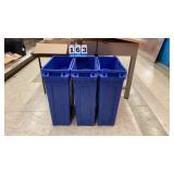 Lot of 3 Rubbermaid Recycling Bins