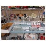 Steak knives, display silverware racks, assorted