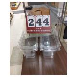(4) Cambro plastic  salad bar containers