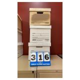 Lot of 3 Cardboard File Boxes