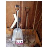 Lot of Shovels and Pitch Fork