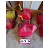 Lot of 5 Gas Cans