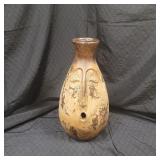 Vintage style Folk Art Open mouth face jug Vase