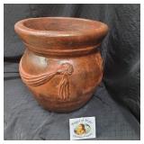 Rust color Decorative Terracotta planter w/ sash