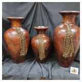 Set of 3 Decorative Floor Vases