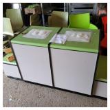 Double Waste Receptacle/ w side Tray collection