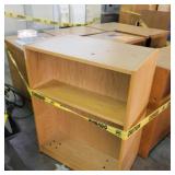 Wood Desk w/ Counter/ Bookcase/ Cabinets