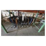 Lot of folding round tables on casters