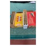 Boxes of empty brass