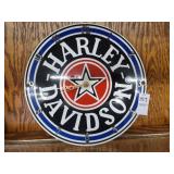 Harley-Davidson metal sign clock