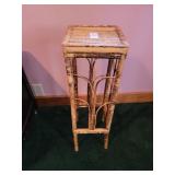 Small rattan table 8 in square by 25 tall