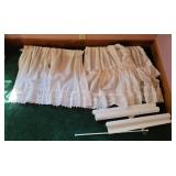 Three shear curtains and two blinds lot