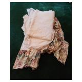 Quilt and 2 bed skirts, quilt approx 82 in by 86