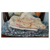 Bedspread quilts blankets and sheets lot