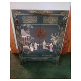 Gold inlaid lacquered cabinet made in china