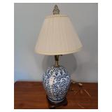 Blue and white ceramic base table lamp