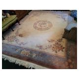 Large approx 9 ft x 12 ft carved design area rug