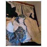 Bedspread dust ruffle and sheer curtains